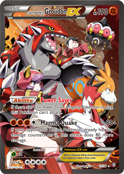 Team Magma's Groudon EX card art