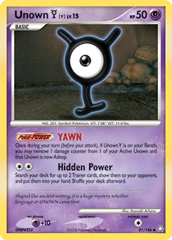 Unown (Y) card art