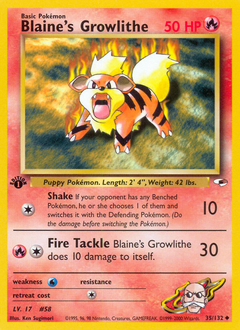 Blaine's Growlithe (35) — Gym Heroes