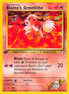 Blaine's Growlithe (62) — Gym Heroes