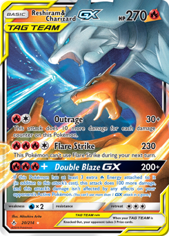 Reshiram & Charizard GX card art