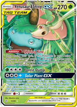 Venusaur & Snivy GX card art