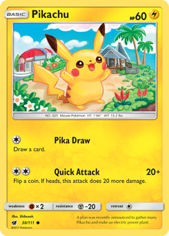 Pikachu card art