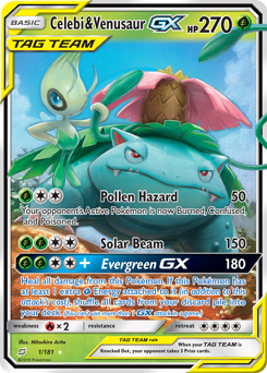 Celebi & Venusaur GX card art