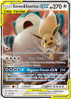 Eevee & Snorlax GX card art