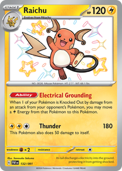Raichu - 132/091 card art
