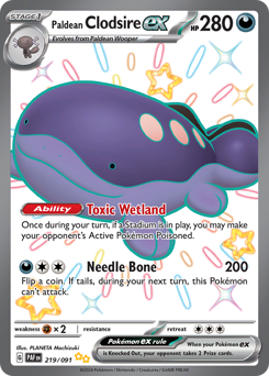 Paldean Clodsire ex - 219/091 — SV: Paldean Fates