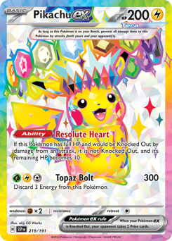 Pikachu ex - 219/191 card art