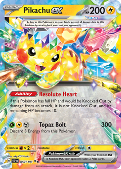 Pikachu ex - 057/191 — SV08: Surging Sparks