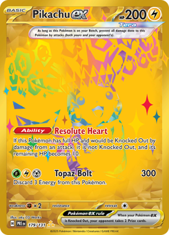 Pikachu ex - 179/131 card art