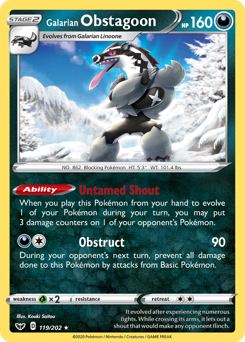 Galarian Obstagoon — SWSH01: Sword & Shield Base Set