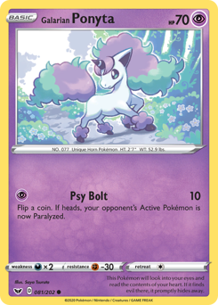 Galarian Ponyta — SWSH01: Sword & Shield Base Set