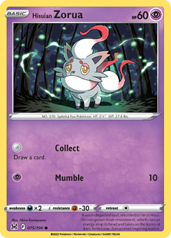 Hisuian Zorua — SWSH11: Lost Origin