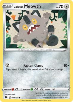 Galarian Meowth — SWSH: Crown Zenith