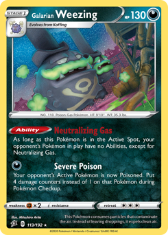 Galarian Weezing — SWSH02: Rebel Clash