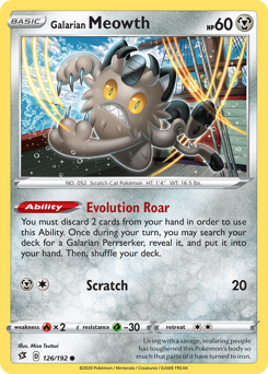 Galarian Meowth — SWSH02: Rebel Clash