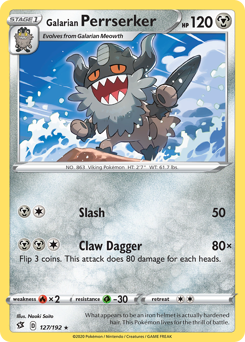 Galarian Perrserker — SWSH02: Rebel Clash