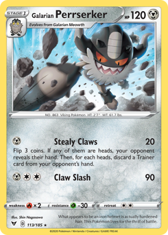 Galarian Perrserker — SWSH04: Vivid Voltage