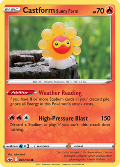 Castform Sunny Form — SWSH06: Chilling Reign