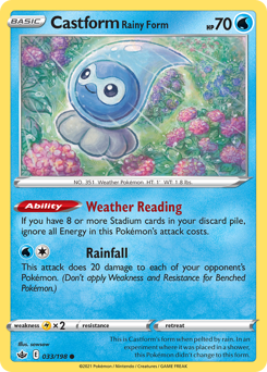 Castform Rainy Form — SWSH06: Chilling Reign