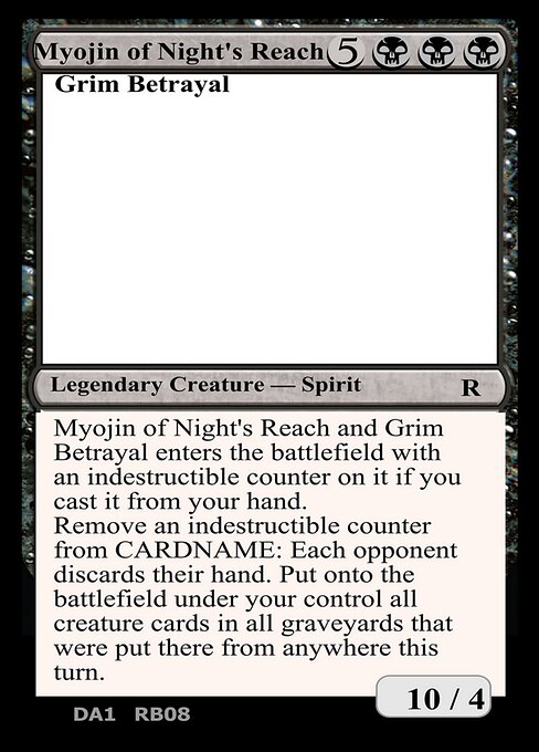 Myojin of Night's Reach and Grim Betrayal card art