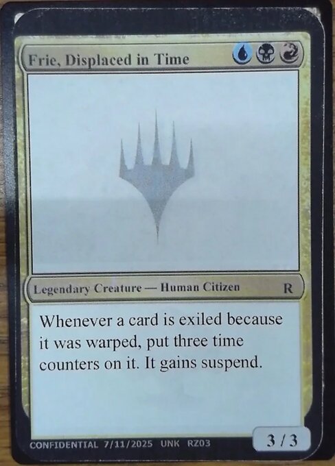 Frie, Displaced in Time card art