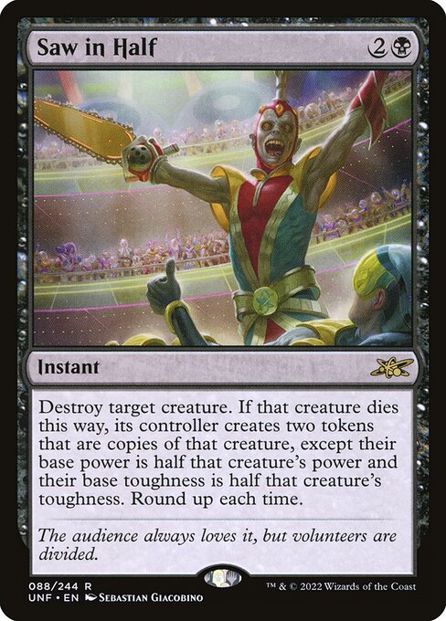 Saw in Half card art