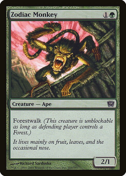 Zodiac Monkey card art