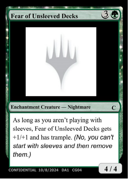 Fear of Unsleeved Decks card art