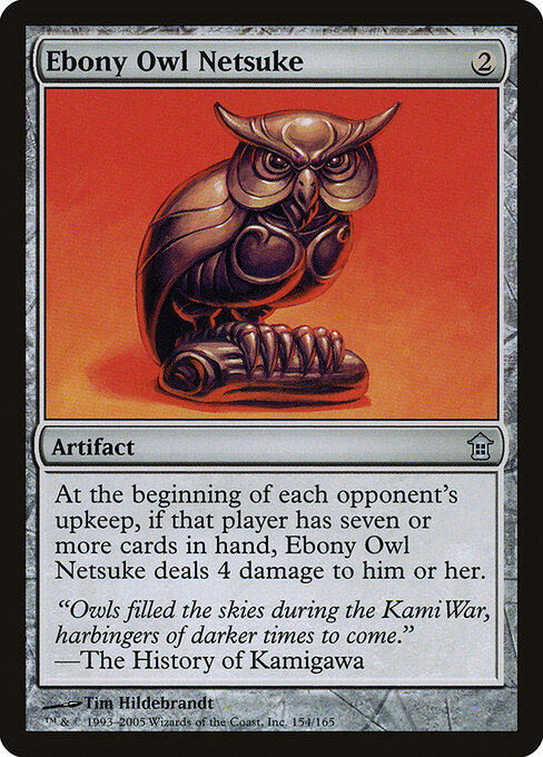 Ebony Owl Netsuke card art