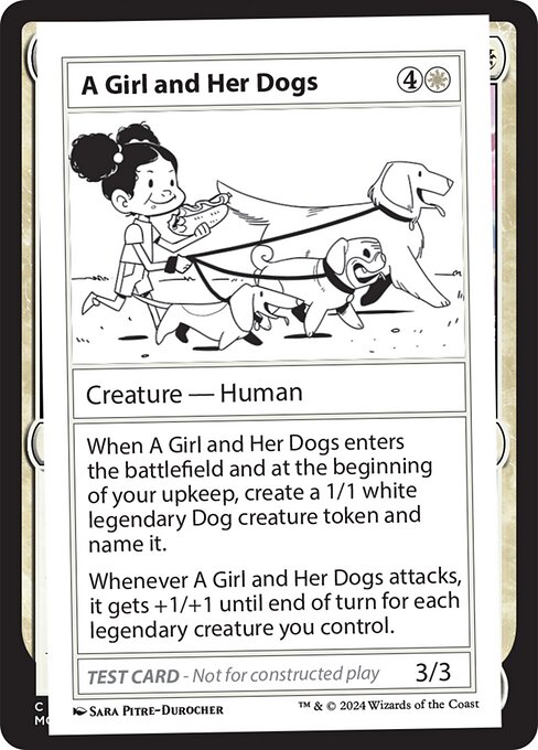 A Girl and Her Dogs card art