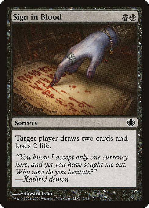 Sign in Blood card art