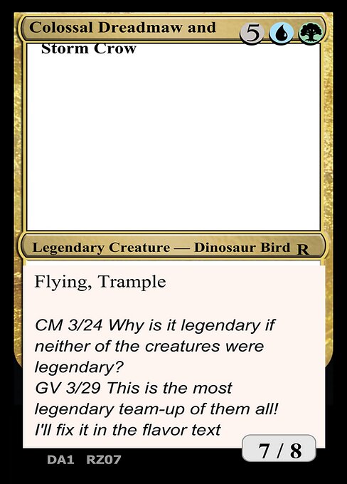 Colossal Dreadmaw and Storm Crow card art