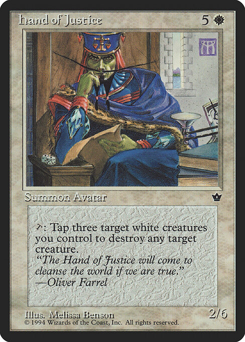 Hand of Justice card art