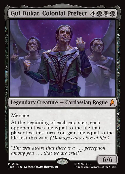 Gul Dukat, Colonial Prefect card art