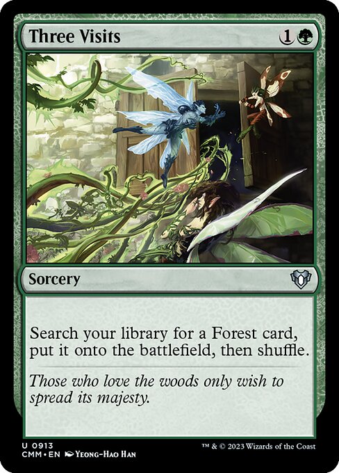 Three Visits card art
