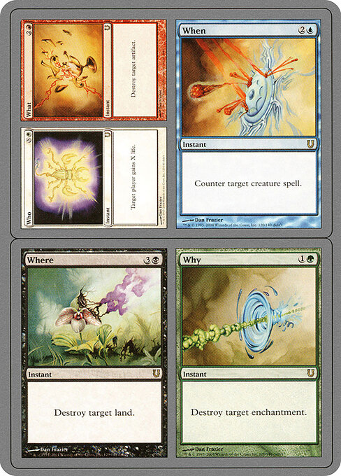 Who // What // When // Where // Why card art