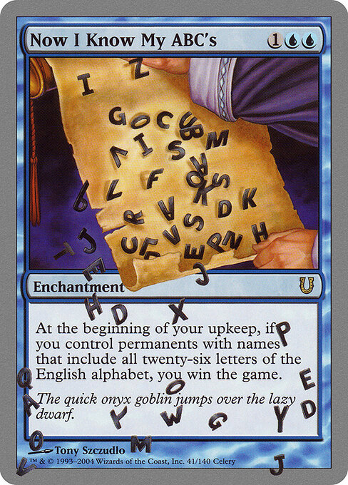 Now I Know My ABC's card art