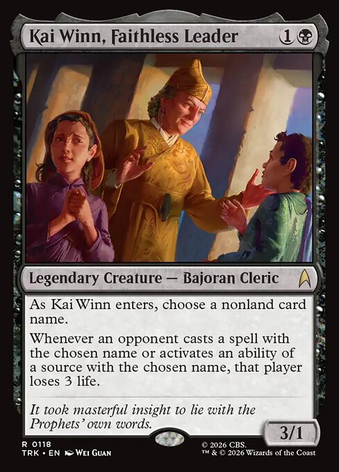 Kai Winn, Faithless Leader card art