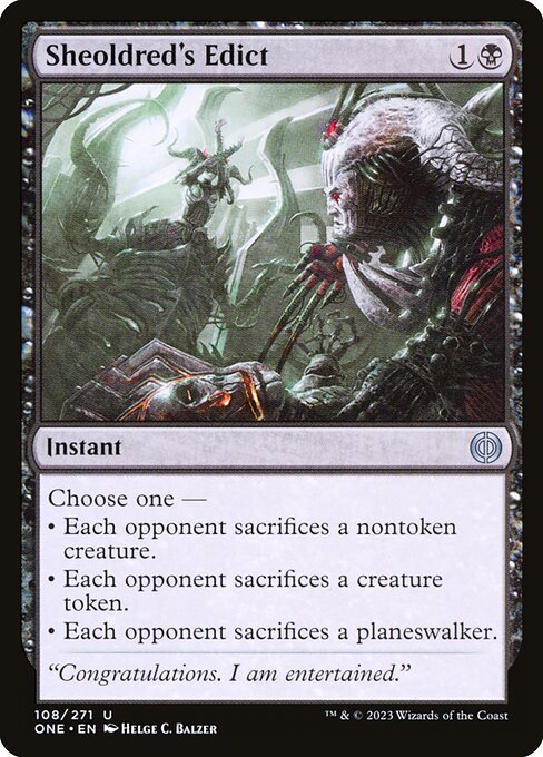 Sheoldred's Edict card art