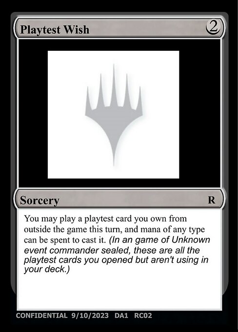 Playtest Wish card art
