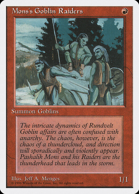 Mons's Goblin Raiders card art