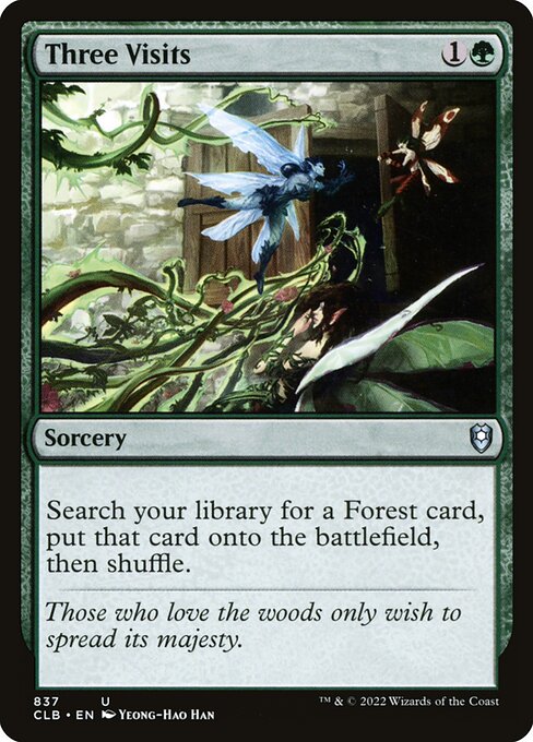 Three Visits card art