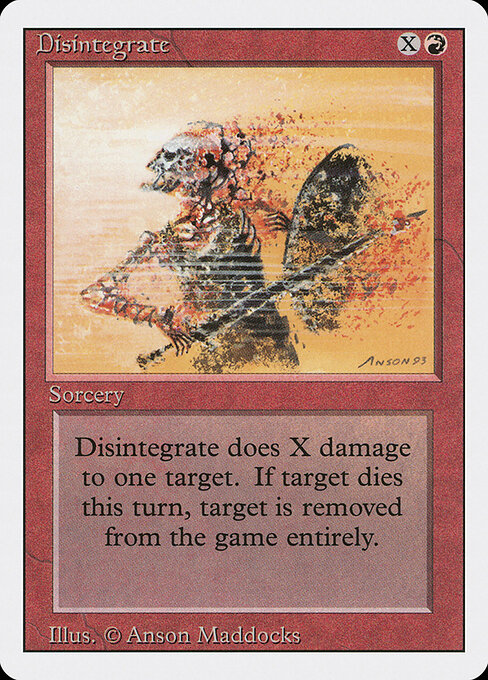 Disintegrate card art