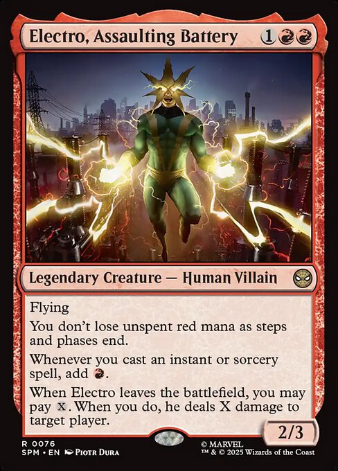Electro, Assaulting Battery card art