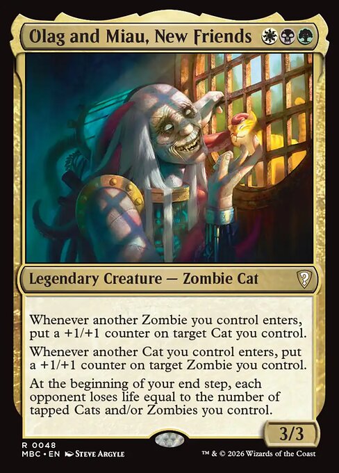 Olag and Miau, New Friends card art