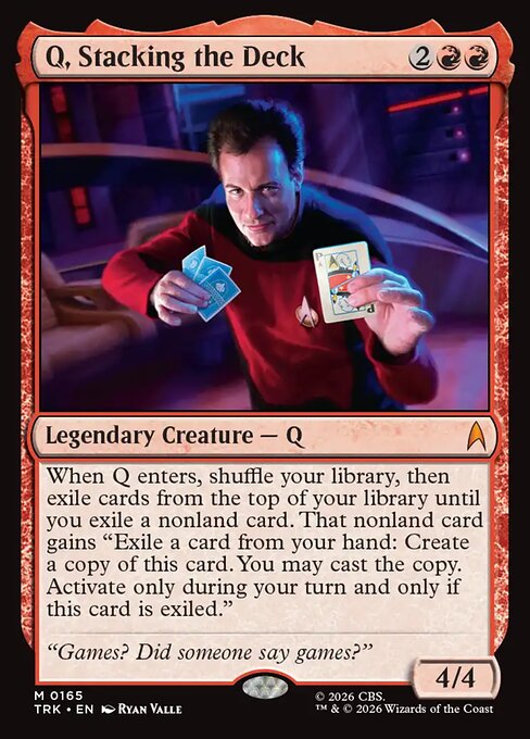 Q, Stacking the Deck card art