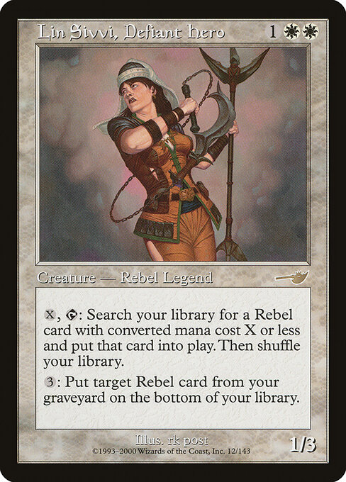 Lin Sivvi, Defiant Hero card art