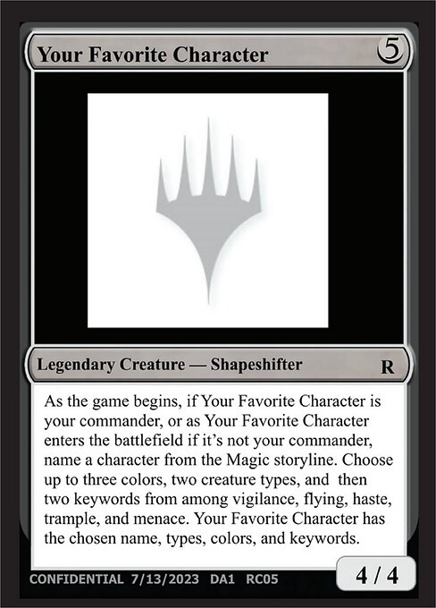 Your Favorite Character card art