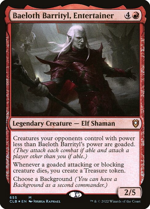 Baeloth Barrityl, Entertainer card art